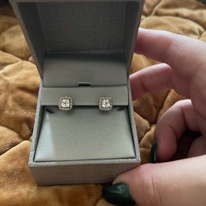 Emerald cut earrings